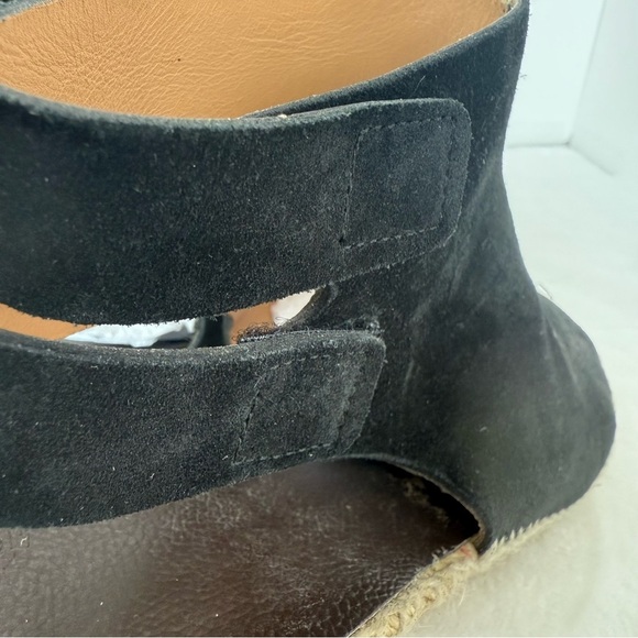 Black Suede Wedge Sandals - Picture 5 of 7